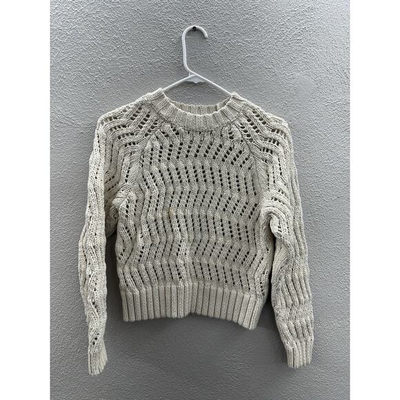 American Eagle Womens Sweater Size Small Brown Open Knit Pullover - Picture 1 of 11